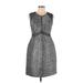 Phoebe Cocktail Dress - A-Line: Gray Brocade Dresses - Women's Size 10