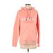 Reebok Pullover Hoodie: Pink Solid Tops - Women's Size Small