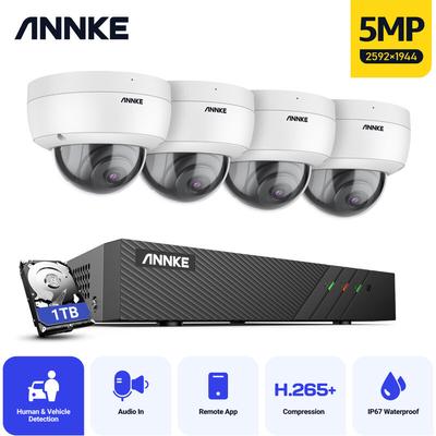 Sannce - annke 5MP PoE ip onvif Système de caméra de sécurité dome 6MP nvr 100 ft Vision nocturne