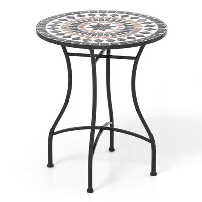 Costway 24 Inch Patio Bistro Table with Ceramic Ti...