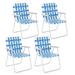 Costway 4 Pieces Folding Beach Chair Camping Lawn Webbing Chair-Blue