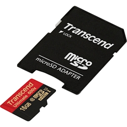Transcend Ultimate (600x) microSDHC-Karte Industrial 16 GB Class 10, UHS-I inkl. SD-A TS16GUSDHC10U1 Image