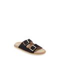 Double Strap Washed Suede Slide Sandal