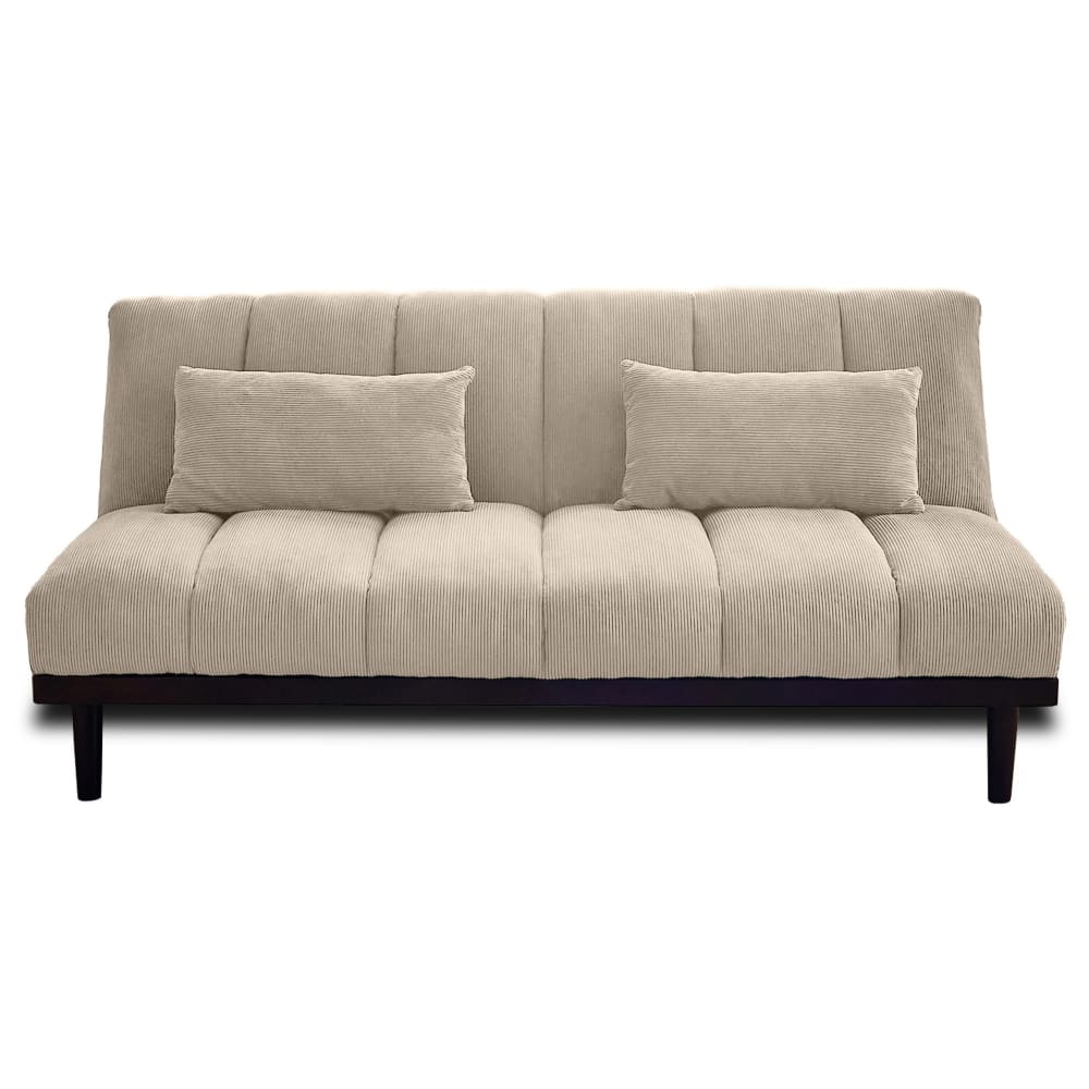 Canapé clic-clac 2 places en velours côtelé beige