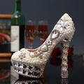 Women's Heels Wedding Shoes White Shoes Dress Shoes Sexy Shoes Wedding Party Floral Wedding Heels Bridal Shoes Bridesmaid Shoes Rhinestone Crystal Imitation Pearl Platform Round Toe Elegant Fashion