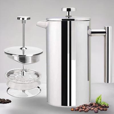French Press Coffee Maker, Stainless Steel Double Walled Insulated Coffee Press with Fine Filters, Espresso Tea Maker
