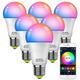 6pcs 4pcs 2pcs10W WiFi Smart LED Light Bulb Work with Alexa Google Dimmable A19 A60 E26 E27 RGBCCT Color Changing No Hub Required