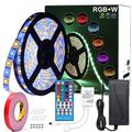 5M 16.4ft RGBW LED Strip Light Waterproof 300LEDs SMD 5050 Warm White RGB Color Changing Backlight Home Party Decoration