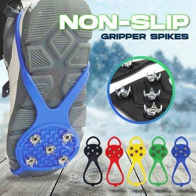 Universal Gripper Spikes Non Slip Shoe Grips Crampons 8-Crew Non-Slip Portable Shoe Cover Outdoor Snow Simple Shoe Spike Chain Gripping Claws Ice Surface Snow Crampons