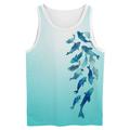 Carefree Interlude X Joshua Jo Men's School of Fish 3D Printed Vacation Sleeveless Vest Tank