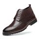 Men's Boots Brogue Dress Shoes Lug Sole Walking Casual Daily Leather Comfortable Booties / Ankle Boots Loafer Black Yellow Brown Spring Fall