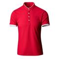 Men's Tennis Shirt Polo Shirt Casual Daily Collar Stand Collar Short Sleeve Simple Solid Color Button Front Regular Fit Black White Pink Red Navy Blue Blue Tennis Shirt