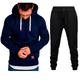 Men's Tracksuit Sweatsuit Jogging Suits Khaki Dark Grey White Light Grey WhiteDark Gray Navy BlueDark Gray Navy BlueLight Gray Hooded Plain Drawstring 2 Piece Sports Outdoor Sports Streetwear