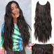 Halo Hair Extensions 20 Inch Invisible Wire Long Wavy Dark Brown Hair Extensions for Women Adjustable Size Hairpiece 4 Clips in Hair Extension