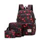 Men's Women's Backpack School Bag Bookbag Commuter Backpack School Daily Galaxy Geometric Nylon 3 Pieces Large Capacity Breathable Lightweight Zipper Print Black Pink Red