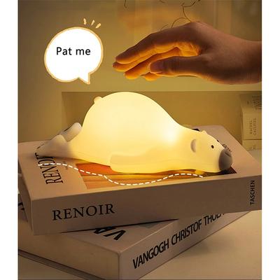 Lazy Bear LED Night Light Duckling Silicone Dimmable USB Rechargeable Lamps For Kid Baby Cartoon Cute Animal Night Lamp Child Holiday Gift