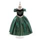 La Reine des Neiges Conte de Fée Princesse Anna Robe de demoiselle d'honneur Costume de soirée à thème Robes en tulle Fille Cosplay de Film Cosplay Halloween Vert Halloween Carnaval Mascarade Robe