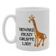 Beware Crazy Giraffe Lady Coffee Mug - Ceramic Coffee Cup for Summer or Winter Drinks: Perfect Birthday, Holiday, New Year, or Valentine's Day Gift - 1pc