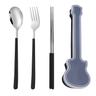 Cutlery Set 3Pcs/Set Silverware Cutlery with Guitar Box Dinnerware Spoon Fork Chopsticks Set Travel Tableware