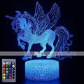 Unicorn 3D Night Light for Kids Illusion Lamp Kids 16 Colors Changing Lamp Smart Touch Remote Control Party Supplies as Birthday Xmas Gift Idea for Girls Boys