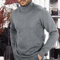 Men's Pullover Sweater Jumper Turtleneck Sweater Knit Sweater Ribbed Knit Regular Knitted Plain Roll Neck Modern Contemporary Work Daily Wear Clothing Apparel Winter Black White S M L