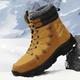 Men's Boots Snow Boots Retro Winter Boots Walking Casual Daily Leather Comfortable Booties / Ankle Boots Loafer Black Yellow Blue Spring Fall