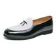 Men's Loafers Slip-Ons Dress Loafers Plus Size Leather Loafers Walking Casual Daily Party Evening PU Plush Warm Loafer Black and White Red Color Block Spring Fall