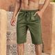 Men's Linen Shorts Summer Shorts Beach Shorts Pocket Drawstring Elastic Waist Plain Comfort Breathable Short Holiday Vacation Beach Hawaiian Boho Black Army Green