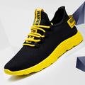 Men's Trainers Athletic Shoes Running Basketball Sporty Outdoor Athletic Tissage Volant Breathable Non-slipping Shock Absorbing Booties / Ankle Boots Lace-up White Yellow Red Summer Spring