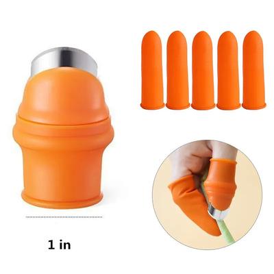 1pc Silicone Finger Protector With Blade Garden Silicone Thumb Knife Universal Finger Cutter Vegetable Gardening Kitchen Tool