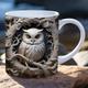 3D Owl Mugs, Funny 3D Animals Mug, Creative Space Design Multi-Purpose Mugs, Animals Lovers Coffee Mug, Cute Mug Ceramic Coffee Mugs, Cool Birthday Christmas Gifts for Women and Men