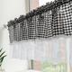 Kitchen Curtains, Valance Curtains, Short Cafe Curtains Farmhouse Tier Curtains Short Window Treatments With Lace 1 Panel Rod Pocket Plaid