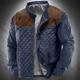 Men's Bomber Jacket Quilted Jacket Outdoor Daily Wear Warm Padded Fall Winter Color Block Fashion Streetwear Stand Collar Regular Coffee Gray Jacket