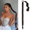 Braided Ponytail Extension FENTISAR 34Inch Dark Brown Ponytail Extension with Hair Tie Straight Wrap Around Hair Extensions Ponytail Natural Soft Synthetic Hair Piece for Women Daily Wear