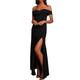 Women's Black Dress Prom Dress Party Dress Long Dress Maxi Dress Black White Yellow Short Sleeve Plain Ruched Spring Fall Winter Off Shoulder Formal Winter Dress Wedding Guest Evening Party S M L XL