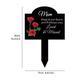 Red Rose Memorial Plaque Stake - Black Acrylic Graveyard Marker for Outdoor Garden and Cemetery Decoration