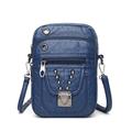 Women's Mobile Phone Bag Crossbody Bag PU Leather Daily Office Career Tassel Zipper Solid Color dark brown Red Dark Navy