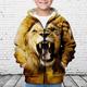 Boys 3D Lion Hoodie Coat Outerwear Long Sleeve Fall Winter Active Streetwear Cool Polyester Kids 3-12 Years Zip Street Daily Regular Fit