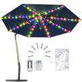 Patio Umbrella String Lights Outdoor 104 LEDs 16 Colors 4 Modes Battery Operated Cordless Umbrella Light Remote Control Waterproof Outdoor Pole Lights for Patio Umbrellas Camping Tents