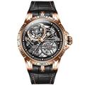 New Gratuity Brand Men'S Watch Luminous Skeleton Mechanical Watch Fashion Tide Business Tape Waterproof Sports Men'S Wristwatch