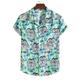 Men's Shirt Button Up Shirt Casual Shirt Summer Shirt Beach Shirt White Yellow Royal Blue Blue Orange Short Sleeve Print Flower / Plants Shirt Collar Outdoor Going out Print Clothing Apparel