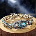 bracelet de perles mantra turquoise à six caractères à neuf yeux, cadeau de Noël, cadeau de Noël, cadeau pour femmes et hommes