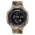 Men's Digital Watch Stylish Military Outdoor Sports Wristwatch Compass Stopwatch Alarm Clock Waterproof PU Leather Cool Watch Gift for Men Women