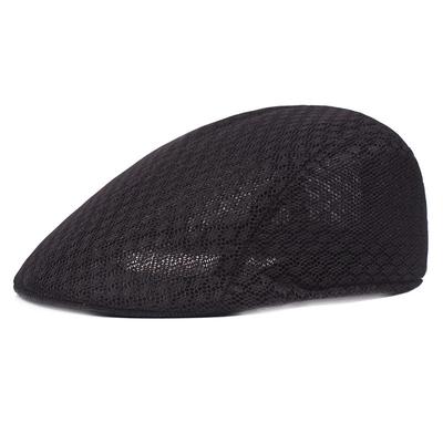 Men's Flat Cap Black White Polyester Mesh Streetwear Stylish 1920s Fashion Outdoor Daily Going out Plain Breathability