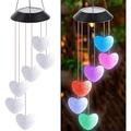 Amour coeur vent carillon lampe led lumières solaires pour changement de couleur pour balcon extérieur chemin de jardin salon chambre lustre décoration