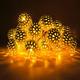 Ramadan Eid Lights LED Moroccan Ball String Lights 5M-40LED Fairy Garland Copper Patio String Light Globe Fairy Orb Lantern Christmas for Wedding Party Home Decoration USB or 220V Plug