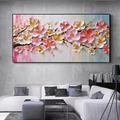Large Plum Blossom Oil Painting Hand painted Pink Flowers Canvas Wall Art Thick Texture Palette Knife Painting Bedside Art Anniversary Gift Home Decor