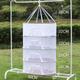 1pc Drying Rack 1-3 Layers Folding Fish Mesh, Non-Toxic Polyester Fiber Netting, Hanging Drying Fish Net, For Shrimp Fish Fruit Vegetables Herb, With Zipper