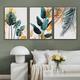 Canvas Prints Wall Art Original Designed Framed Tropical Plants Pictures Minimalist Watercolor Painting Palm Monstera Green Leaf for Living Room Office Bedroom BathRoom 3 Piece 12 X 18