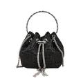 Women's Evening Bag Bucket Bag Clutch Bags for Evening Bridal Wedding Party with Crystals Large Capacity in Silver Black Gold